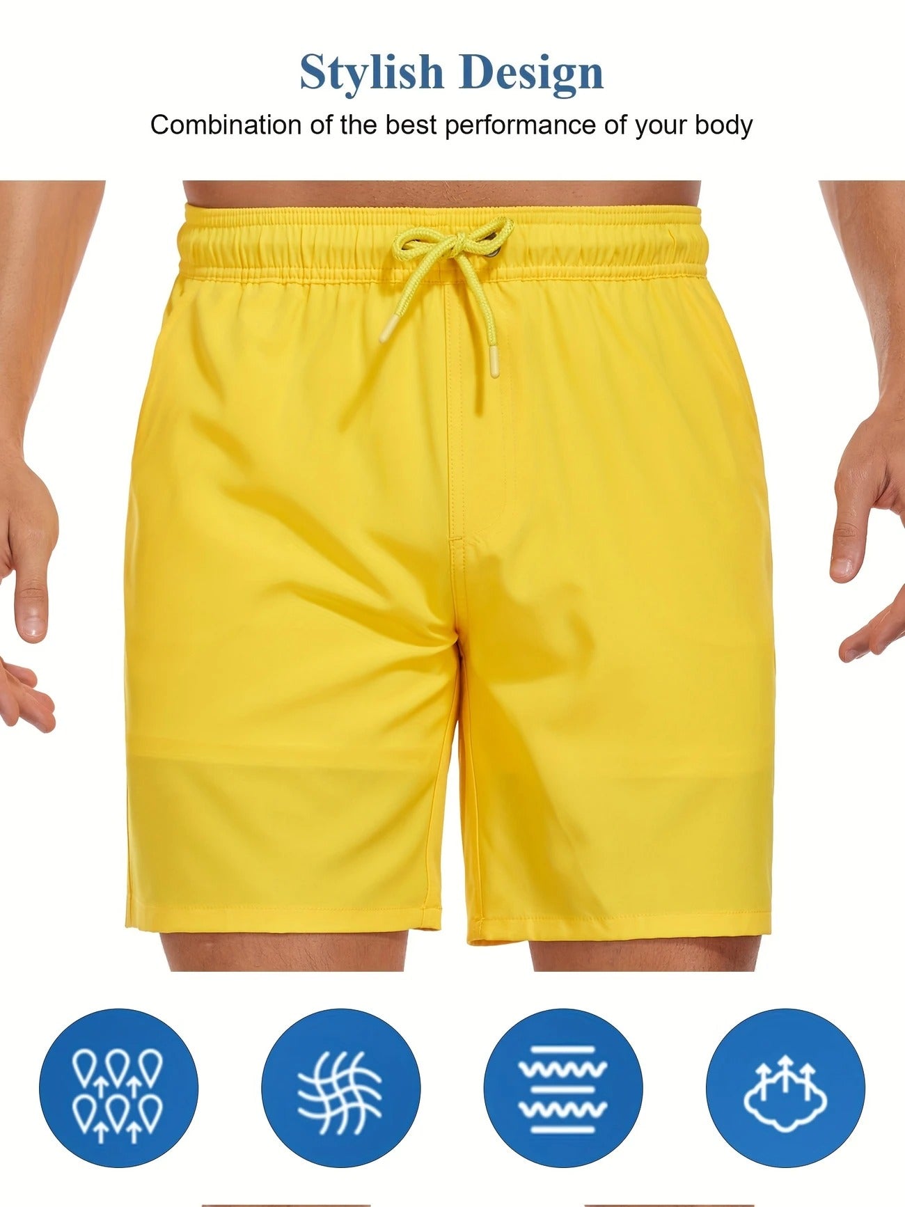 Men’s Quick-Dry Summer Beach Shorts Milk Silk Lined Swim Trunks for Men | 265SCTK