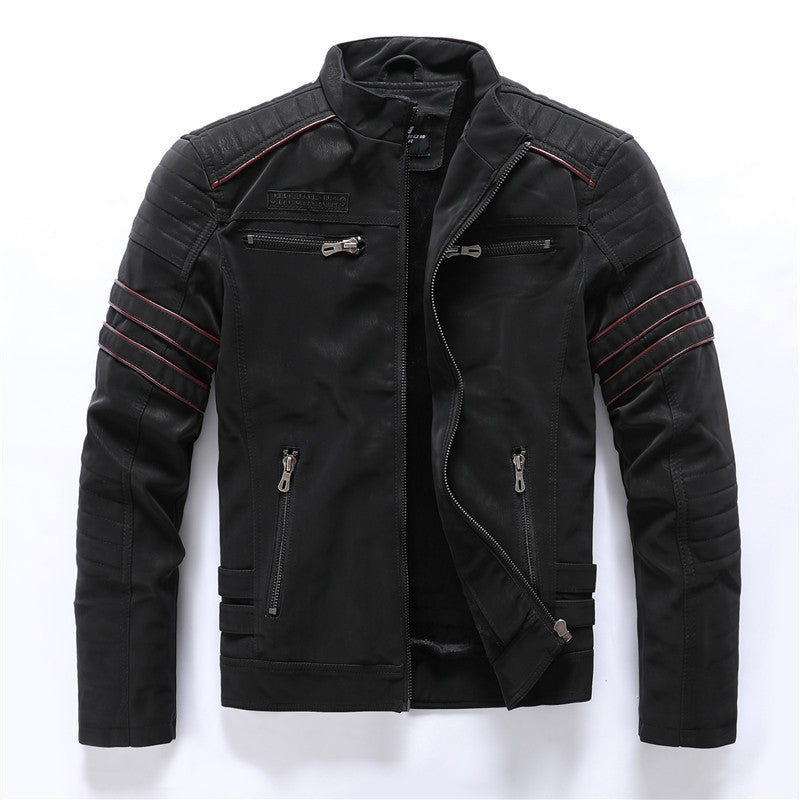 Giacca da uomo in pelle scamosciata morbida spazzolata PU, moda, multi-ricamata, giacca da marea, blazer | 8809