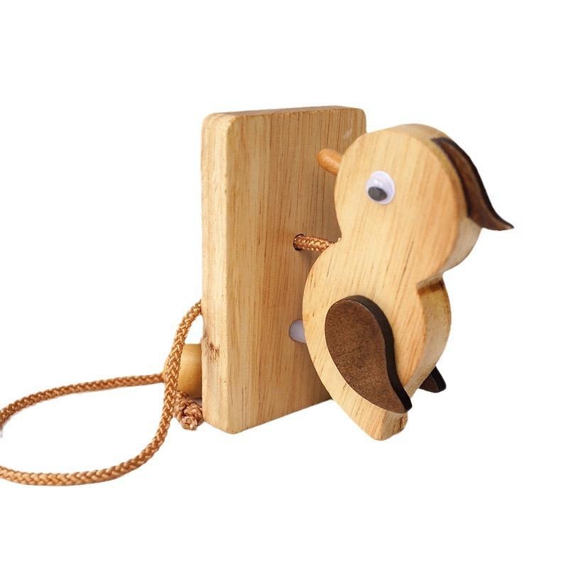 Wooden Handmade Woodpecker Doorbell Self-Adhesive Vintage Bird Door Knocker for Front & Room Doors |