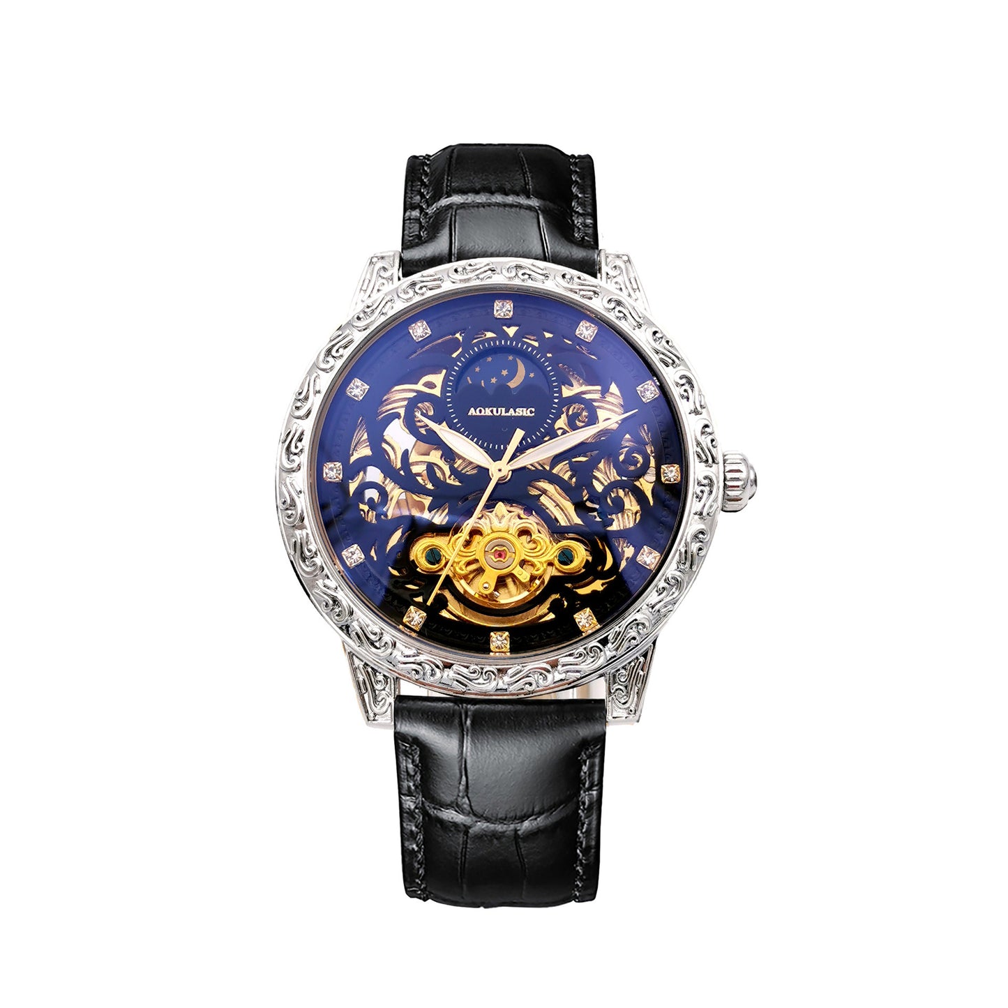 Orologi meccanici da uomo automatici impermeabili da polso da lavoro in pelle | 2120-6