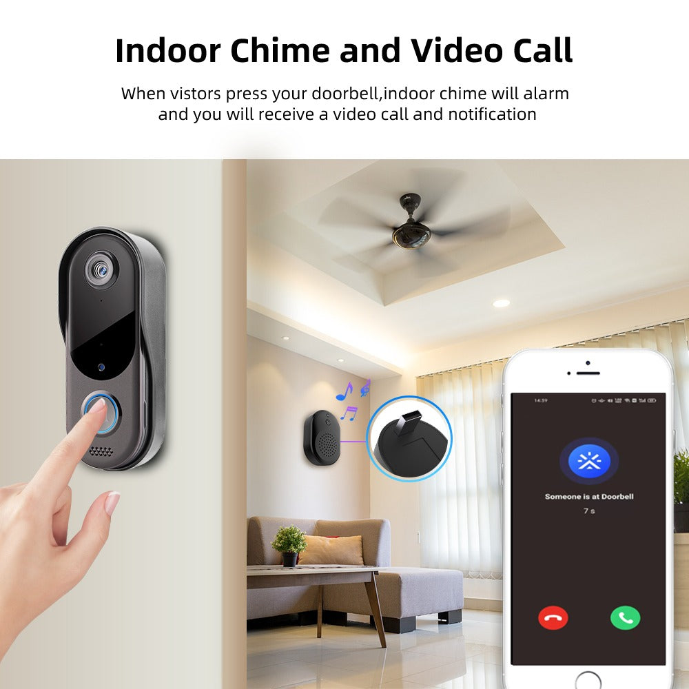Wireless Home WiFi Smart High-Definition Video Doorbell Camera Two-Way Intercom Multi-Person Sharing Cloud Storage | AL-T3