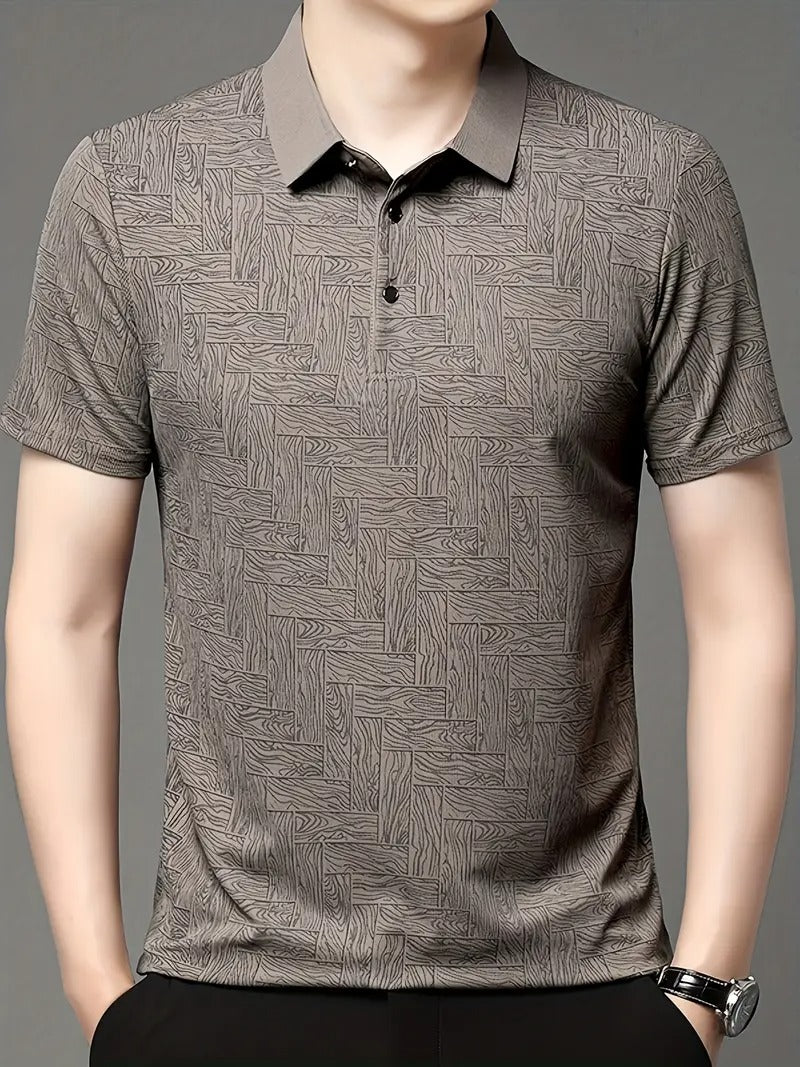 Men's Lightweight Summer Golf Shirt Casual Button-Up Short Sleeve Shirt | Q135