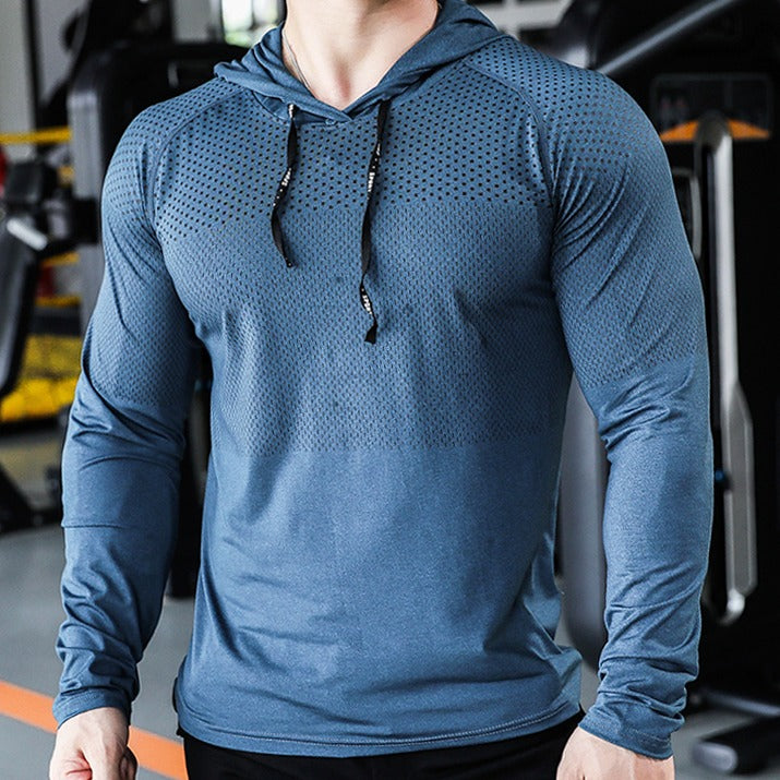 Felpa con cappuccio sportiva da corsa per fitness da uomo, palestra, allenamento muscolare | 61139