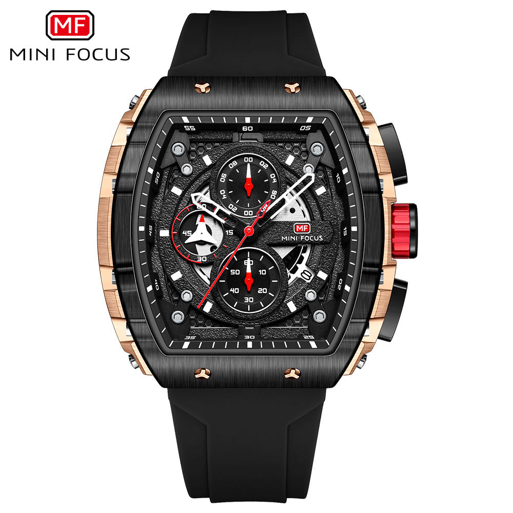 Montres de sport à quartz de luxe pour hommes avec bracelet en silicone et chronographe | MF0399G