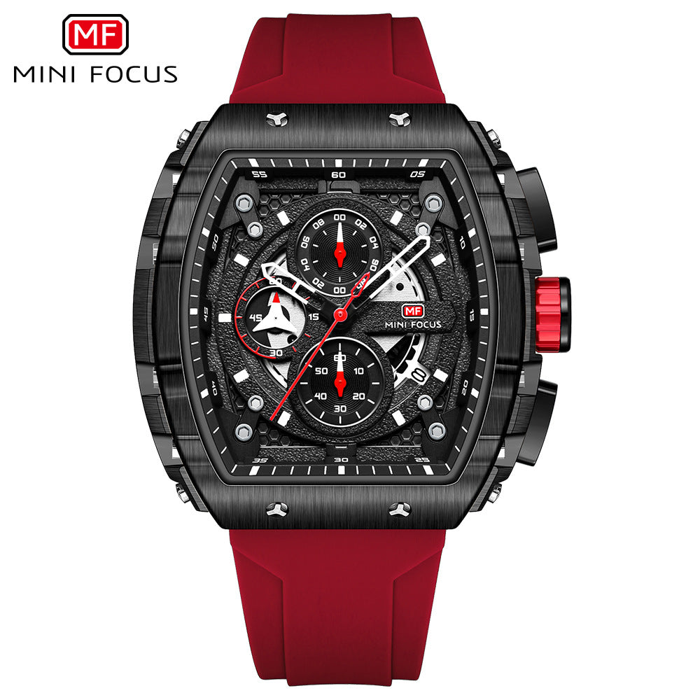 Montres de sport à quartz de luxe pour hommes avec bracelet en silicone et chronographe | MF0399G