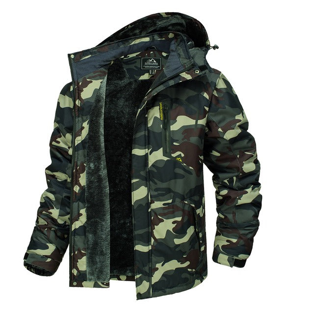 Mens Top Quality Warm Jacket Fleece Lined Waterproof Hooded Full Zip Bomber Coat
| TJ153D