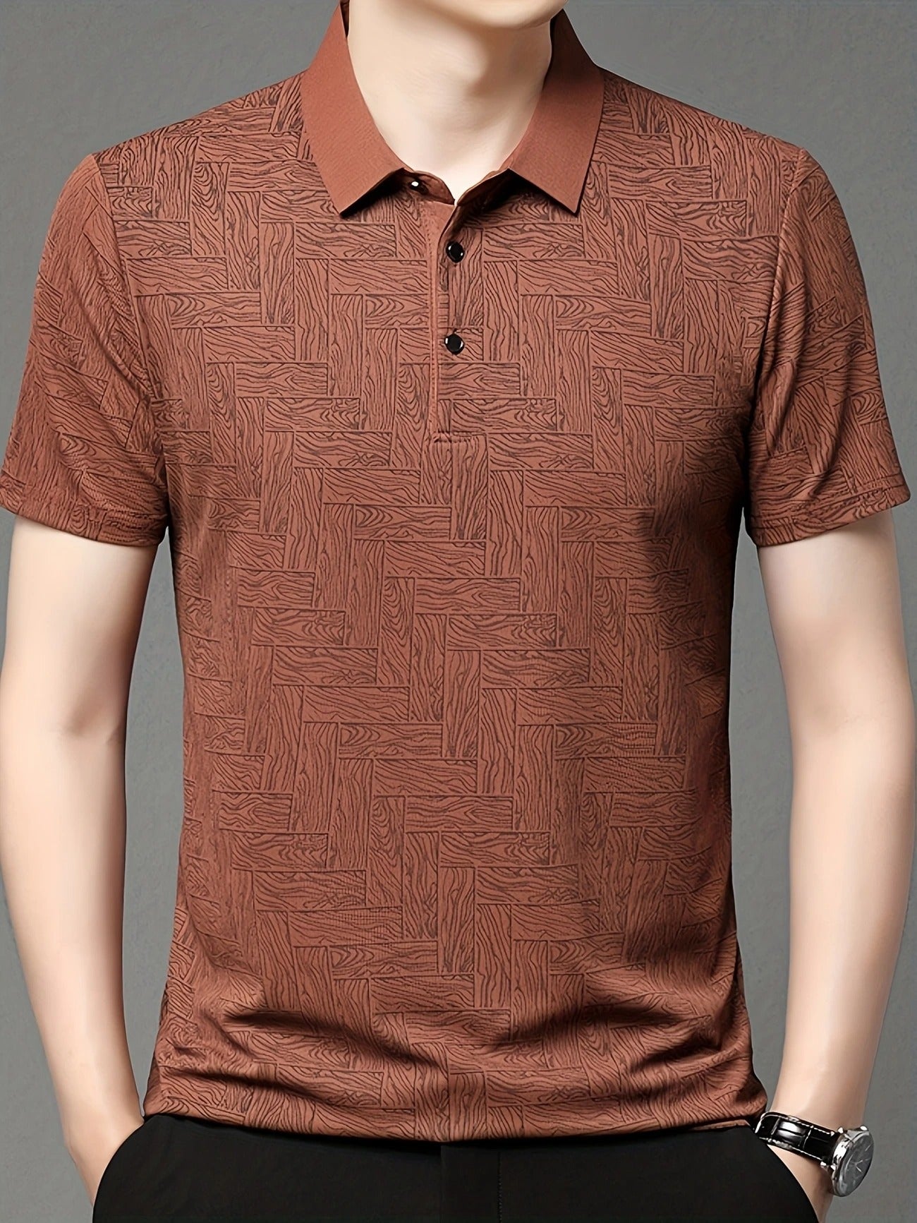Men's Lightweight Summer Golf Shirt Casual Button-Up Short Sleeve Shirt | Q135