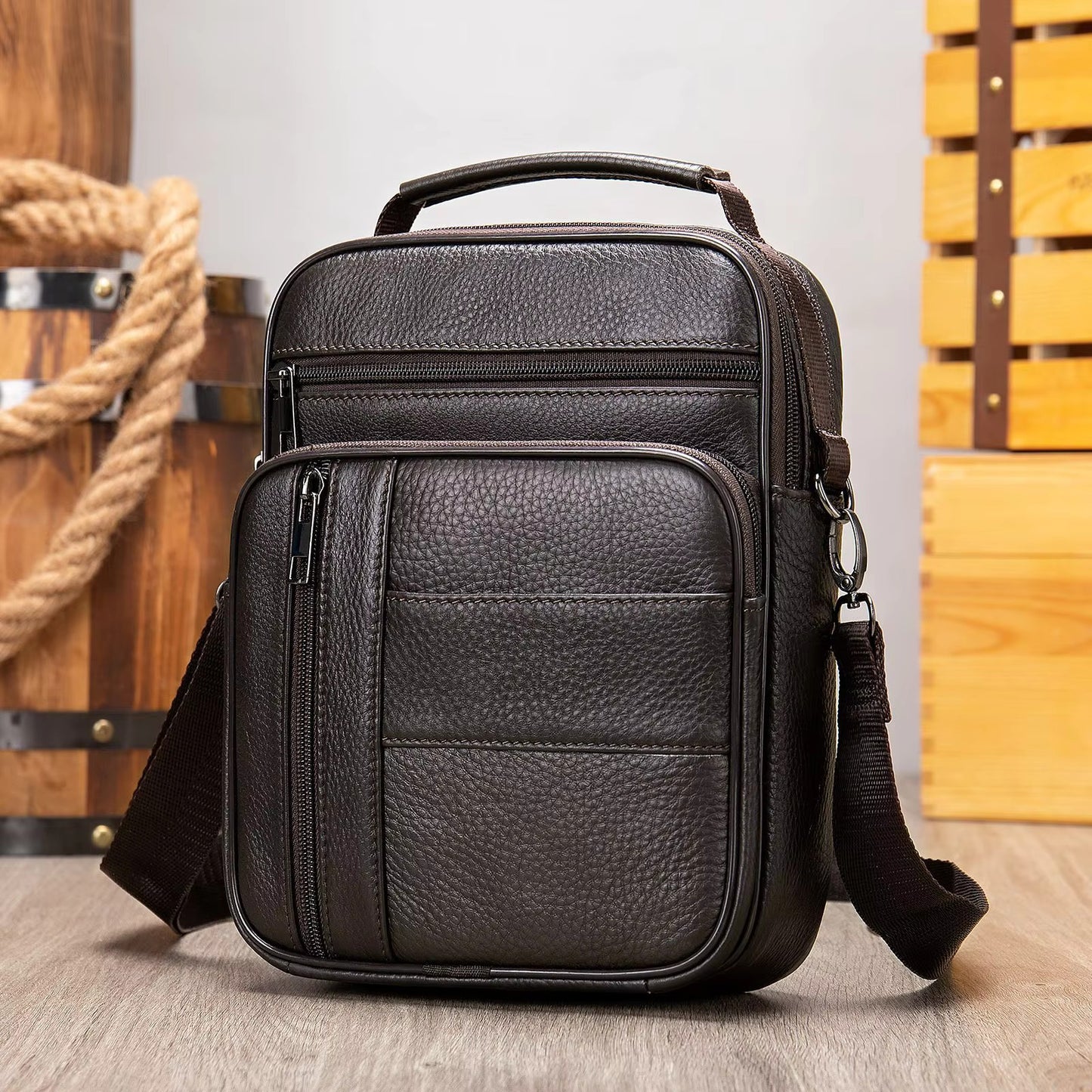 Business Leather Men's Shoulder Bag Stylish and Durable Design for Everyday Use | 7457