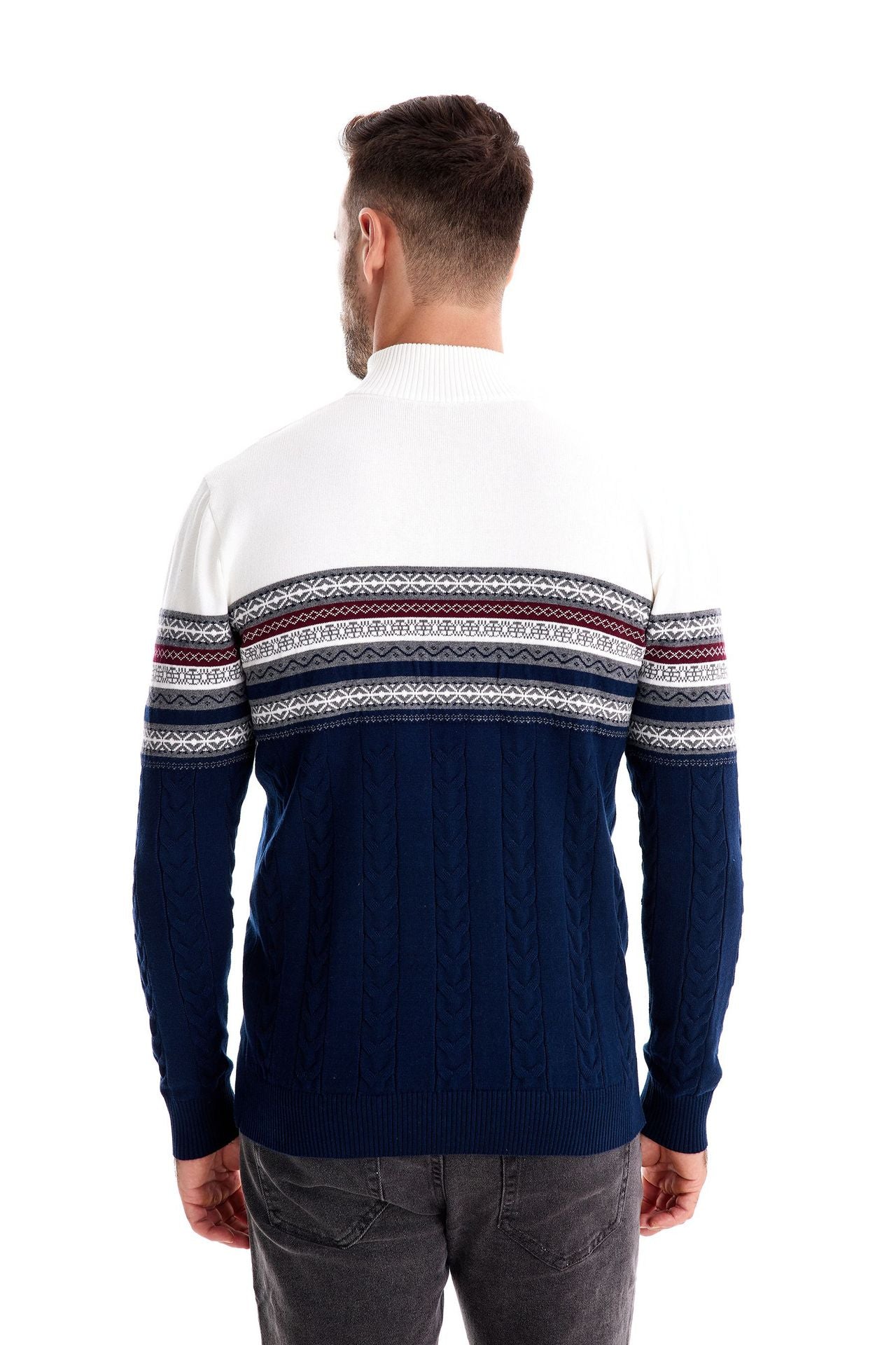 Maglioni invernali caldi in cotone da uomo con motivi etnici, maglione casual | M316
