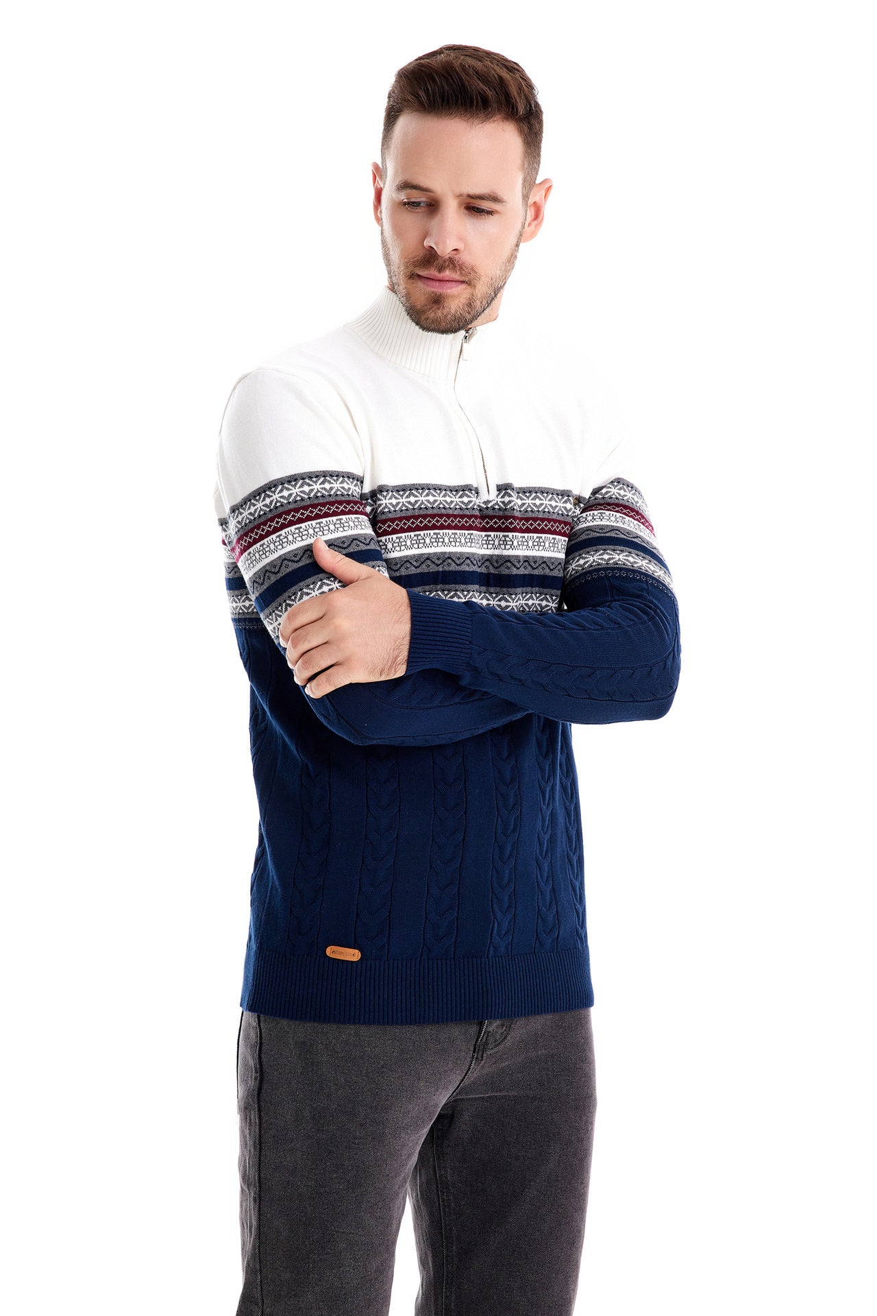 Maglioni invernali caldi in cotone da uomo con motivi etnici, maglione casual | M316