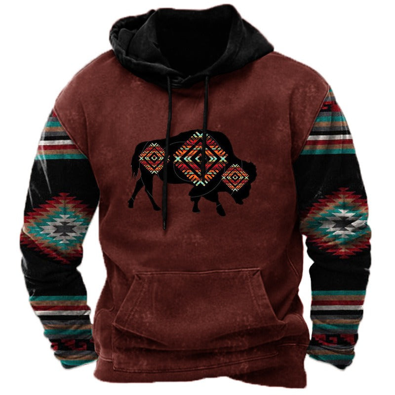 Sweat-shirt à capuche pour homme avec imprimé animal en 3D