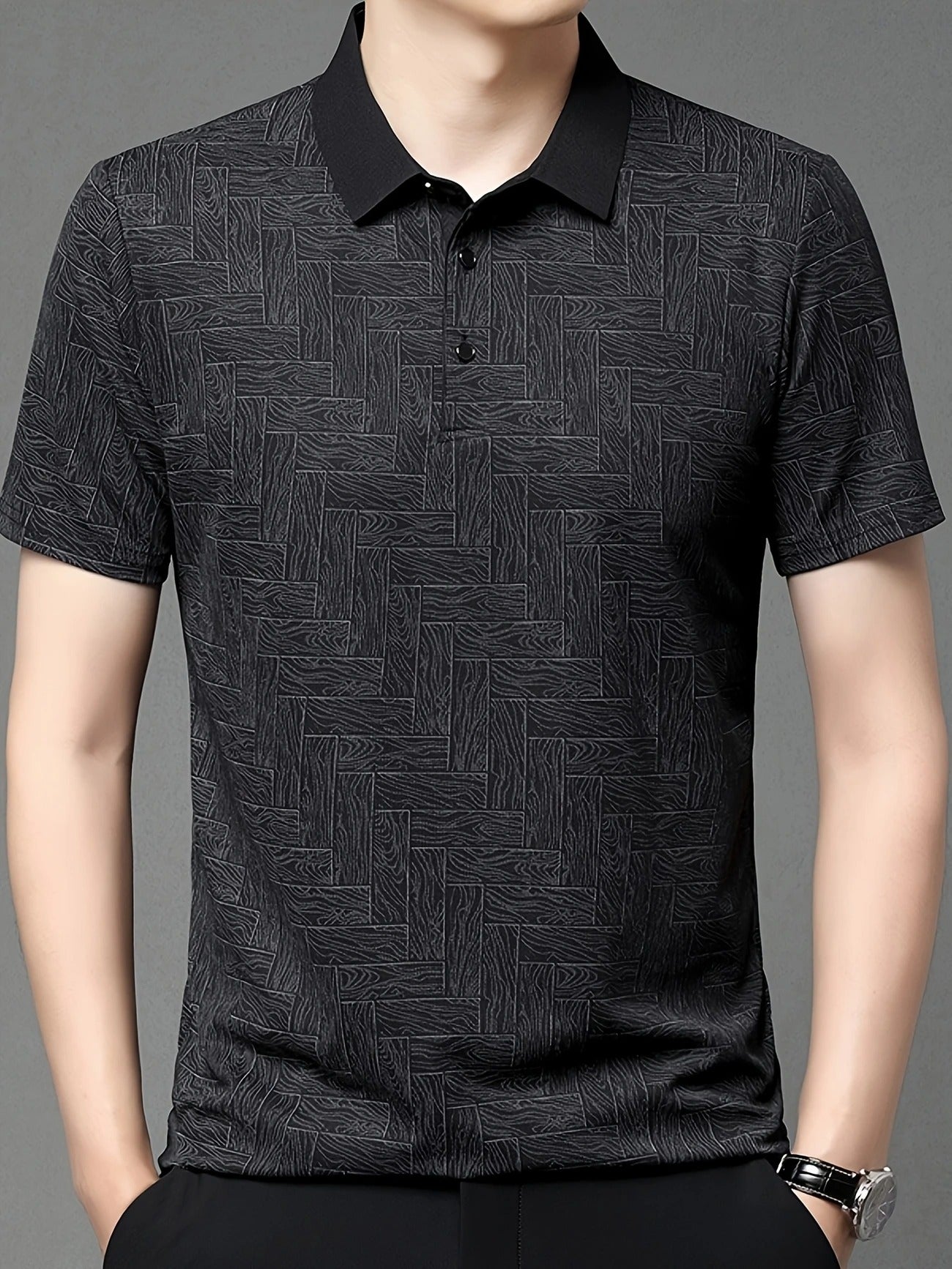 Men's Lightweight Summer Golf Shirt Casual Button-Up Short Sleeve Shirt | Q135