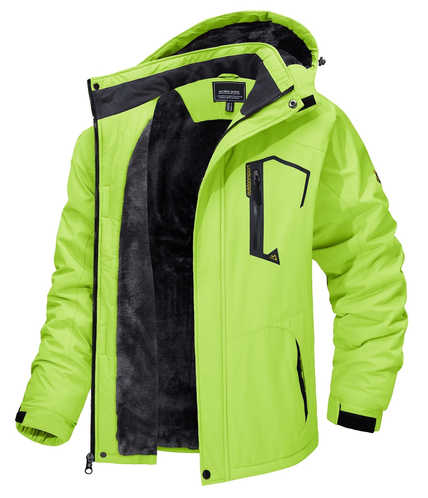 Mens Top Quality Warm Jacket Fleece Lined Waterproof Hooded Full Zip Bomber Coat
| TJ153D