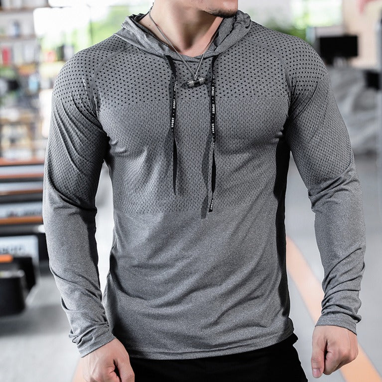Felpa con cappuccio sportiva da corsa per fitness da uomo, palestra, allenamento muscolare | 61139