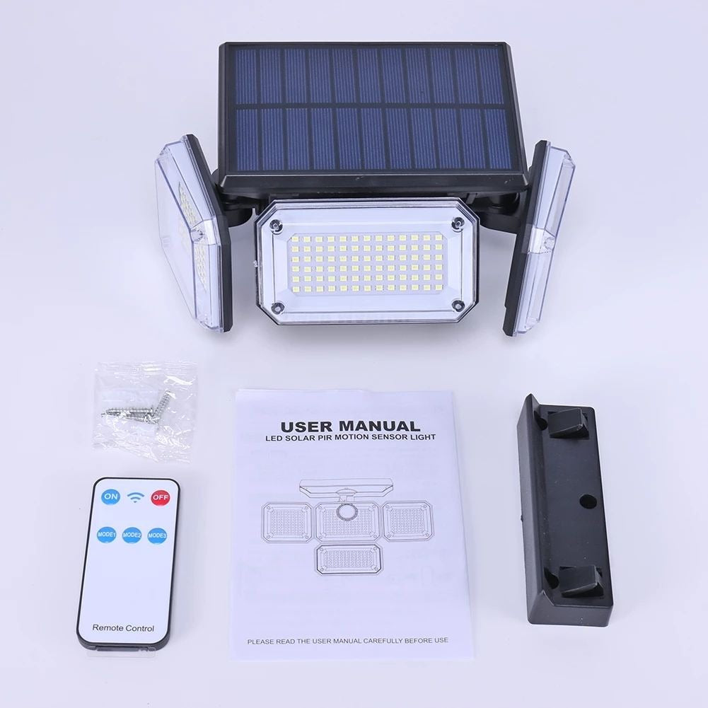 Solar LED Wall Lights Outdoor Split Motion Sensor Light 4 Heads 3 Modes Solar Lamp |