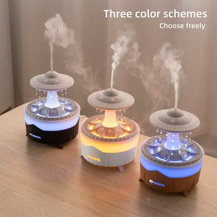 Remote Control Raindrop Cloud Humidifier 7 Colors LED Lamp UFO Aroma Diffusers | X01