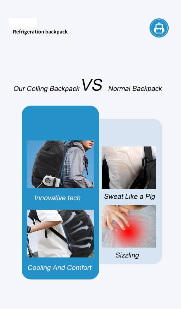 SenmiCool Outdoor Summer Backpack With Semiconductor Mini AC Fan For Hiking ,Hajj Umrah travel & Mountaineering Bag