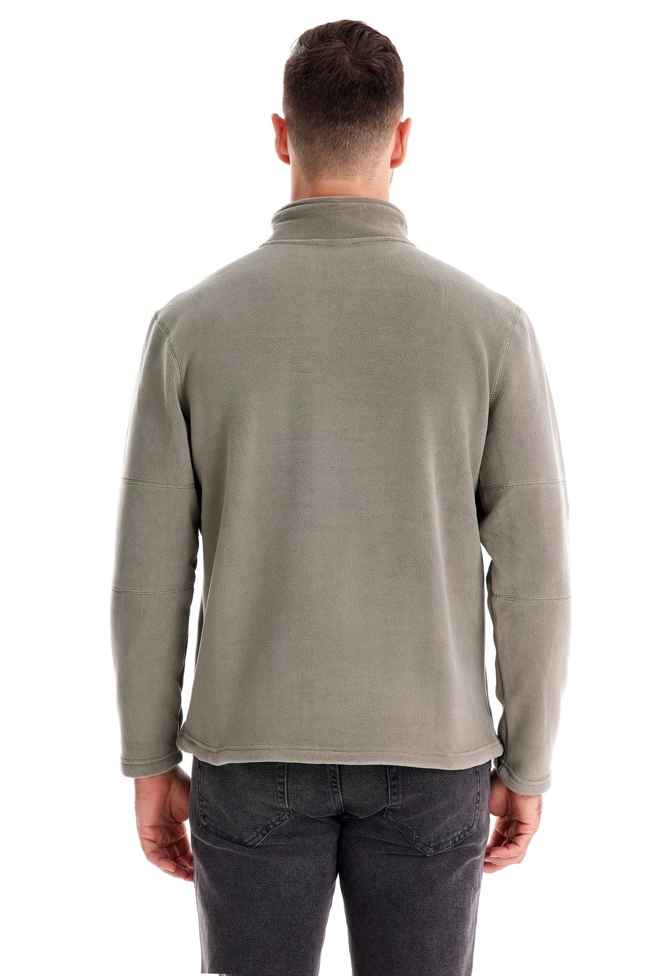 Men’s Fleece Pullover Sweatshirts | Autumn-Winter 2025 Europe Fashion | Half-Zip Stand Collar Tops | HD08