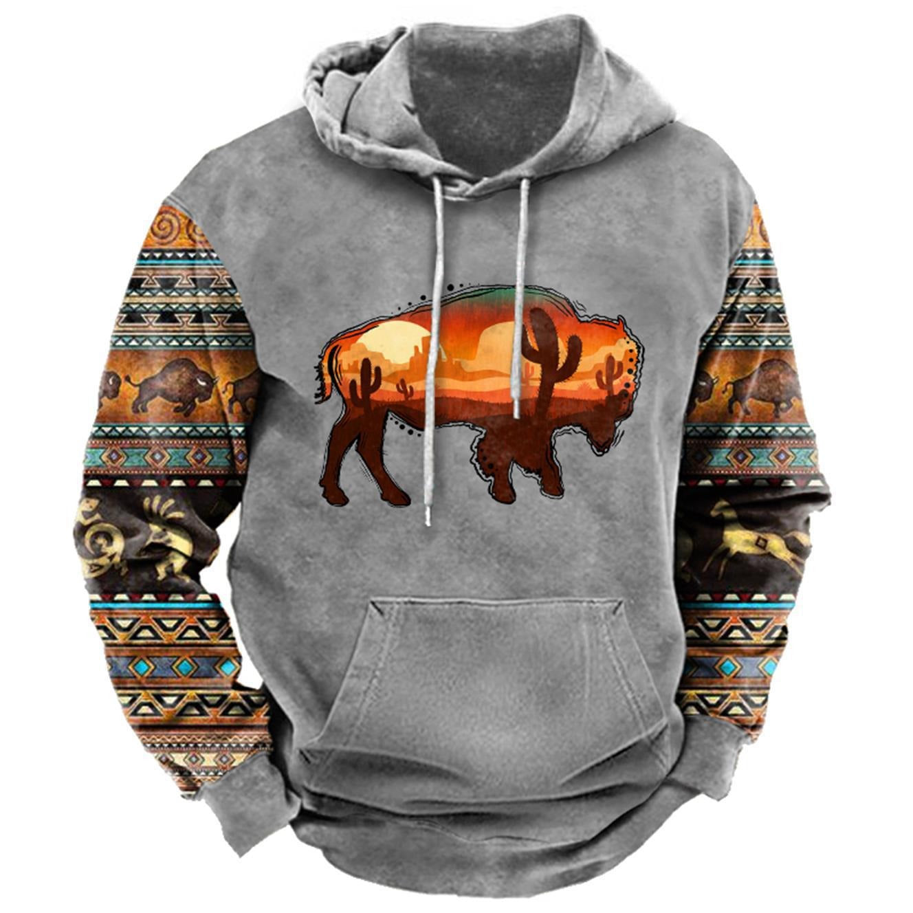 Sweat-shirt à capuche pour homme avec imprimé animal en 3D