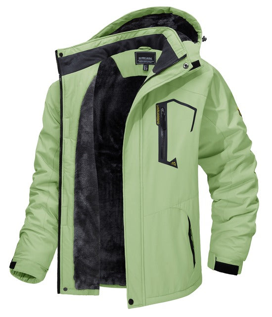 Mens Top Quality Warm Jacket Fleece Lined Waterproof Hooded Full Zip Bomber Coat
| TJ153D
