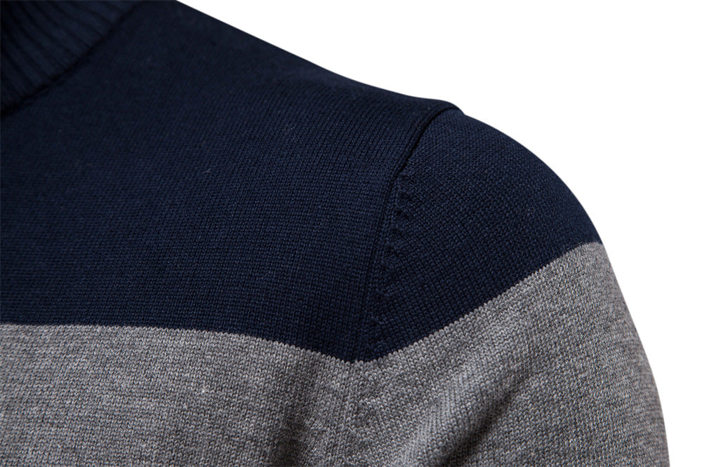 Men’s Half-Zip Mock Neck Knitted Sweater – Slim Fit Pullover for Autumn & Winter | Y245