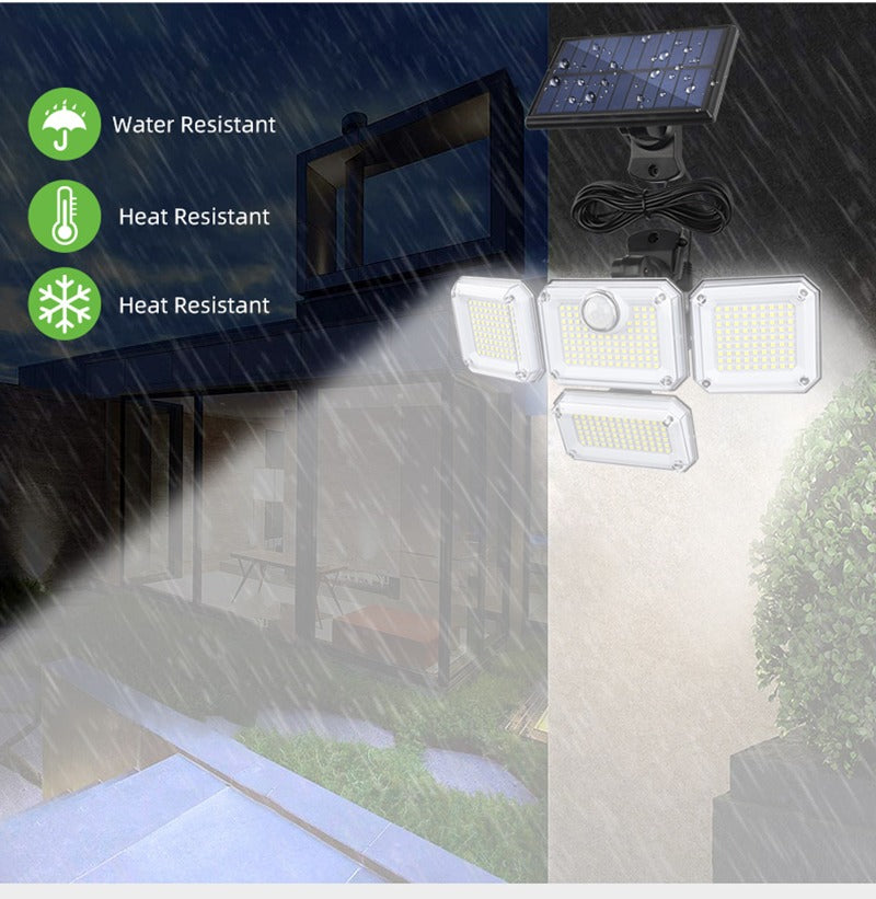 Solar LED Wall Lights Outdoor Split Motion Sensor Light 4 Heads 3 Modes Solar Lamp |