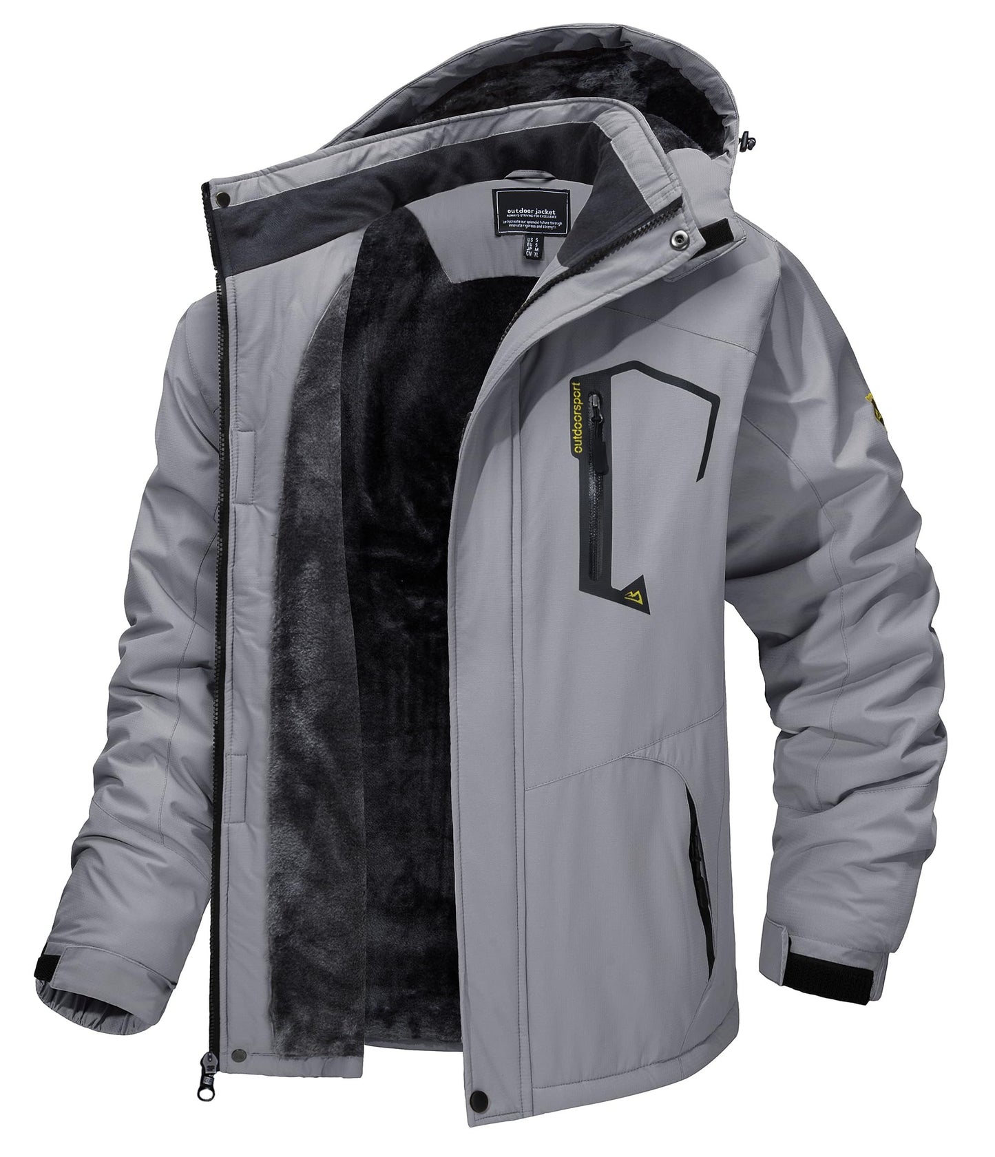 Mens Top Quality Warm Jacket Fleece Lined Waterproof Hooded Full Zip Bomber Coat
| TJ153D