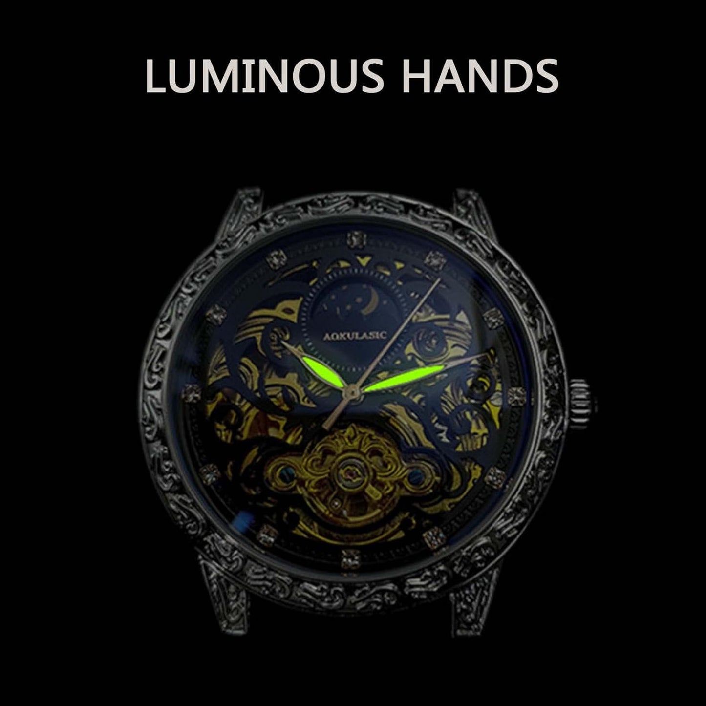 Orologi meccanici da uomo automatici impermeabili da polso da lavoro in pelle | 2120-6