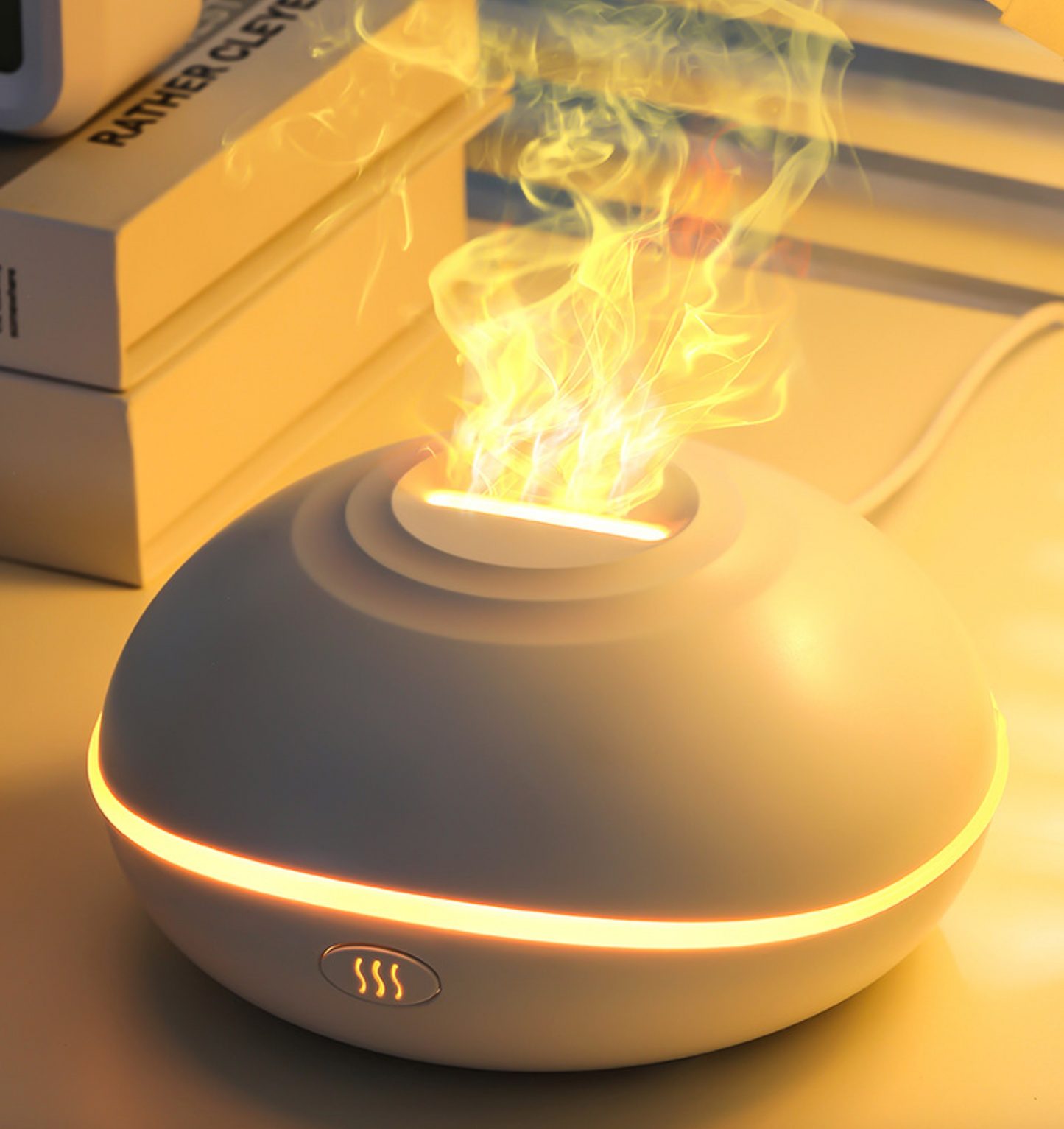 Realistic Flame Effect Aromatherapy Diffuser – 7-Color LED Humidifier USB Powered for Home, Office & Bedroom | SD13