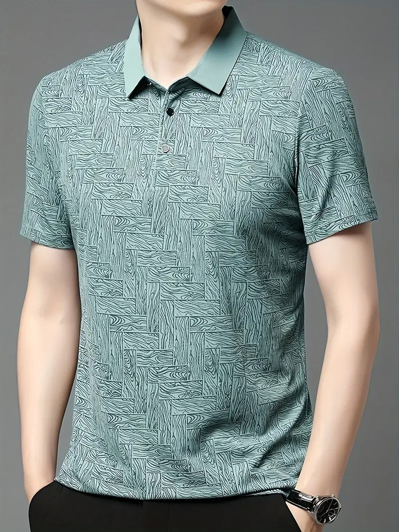 Men's Lightweight Summer Golf Shirt Casual Button-Up Short Sleeve Shirt | Q135