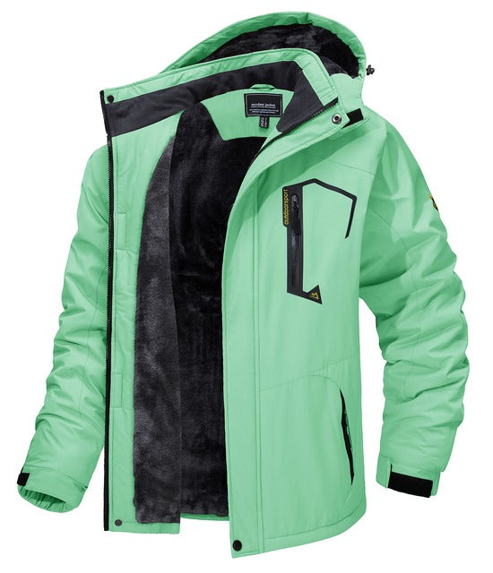 Mens Top Quality Warm Jacket Fleece Lined Waterproof Hooded Full Zip Bomber Coat
| TJ153D