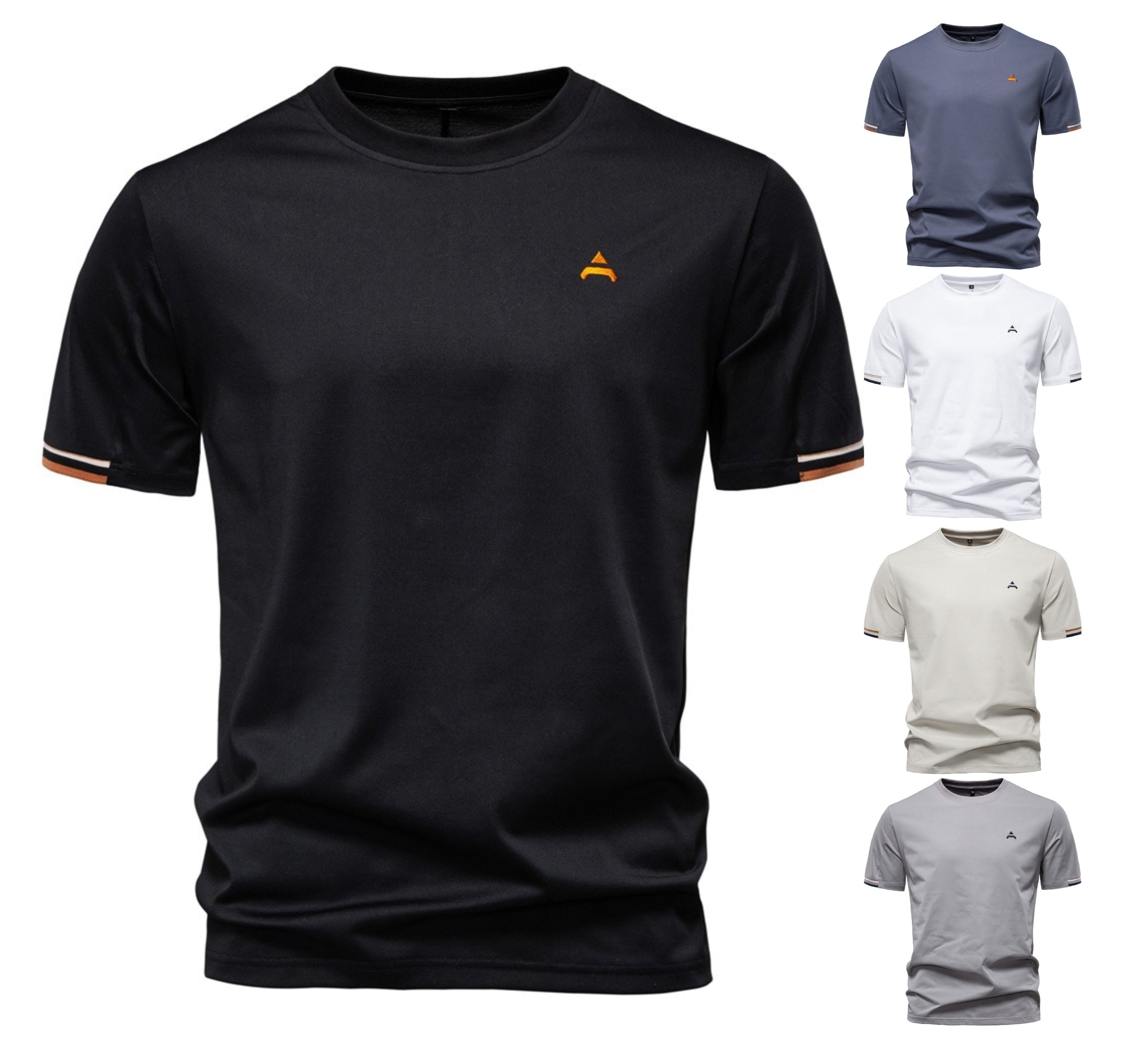 Men's Embroidered Crew Neck T-Shirt - 2025 Summer Casual