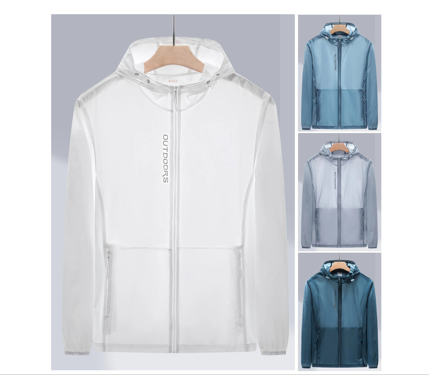 Men's UPF 50+ Sun Hoodie – Lightweight Zip-Up w/ Pockets | Moisture-Wicking & Breathable | 2208