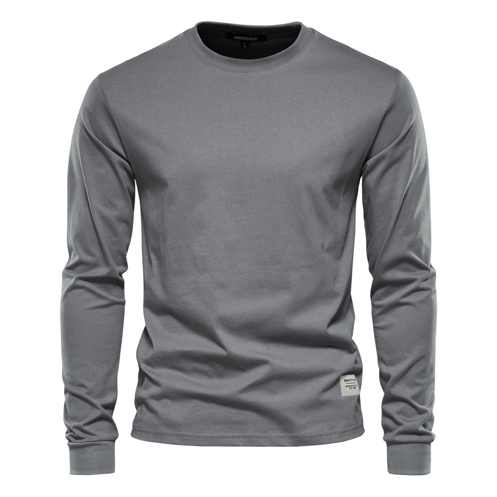 Men’s Oversized Long Sleeve T-Shirt – Casual Streetwear Cotton Crewneck Top for Everyday Style | AX601