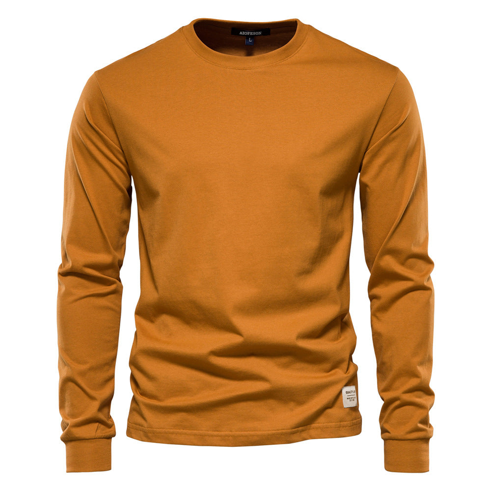 Men’s Oversized Long Sleeve T-Shirt – Casual Streetwear Cotton Crewneck Top for Everyday Style | AX601