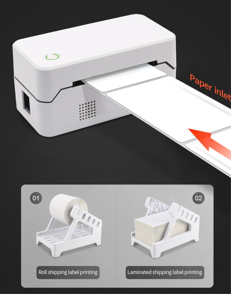 Thermal Label Printer Wireless Shipping Label Printer Royal Mail, UPS, DHL, Evri etc Label Printer Mobile, USB + Bluetooth Support Printer