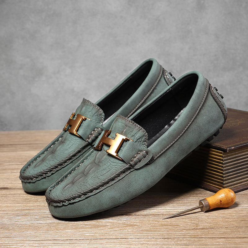 Men’s Plus Size Leather Loafers – Slip-On Driving Moccasins | 2566