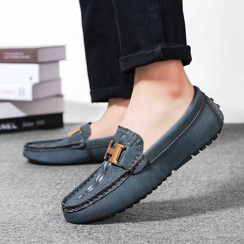 Men’s Plus Size Leather Loafers – Slip-On Driving Moccasins | 2566
