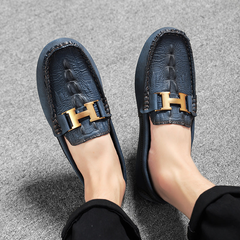 Men’s Plus Size Leather Loafers – Slip-On Driving Moccasins | 2566