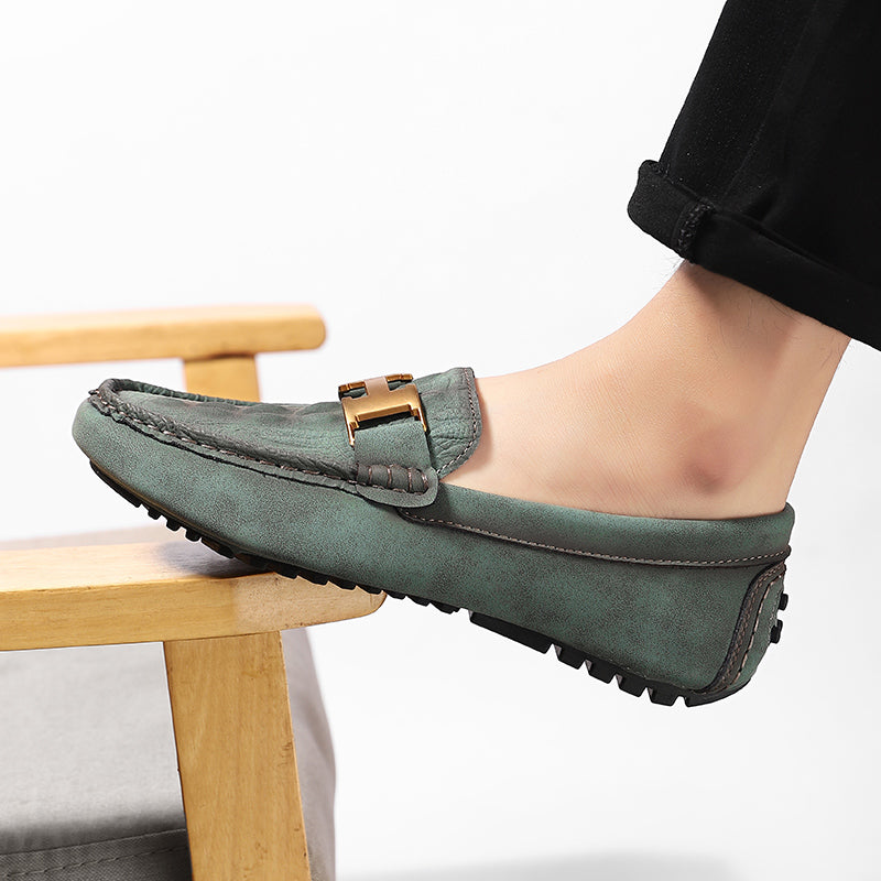 Men’s Plus Size Leather Loafers – Slip-On Driving Moccasins | 2566