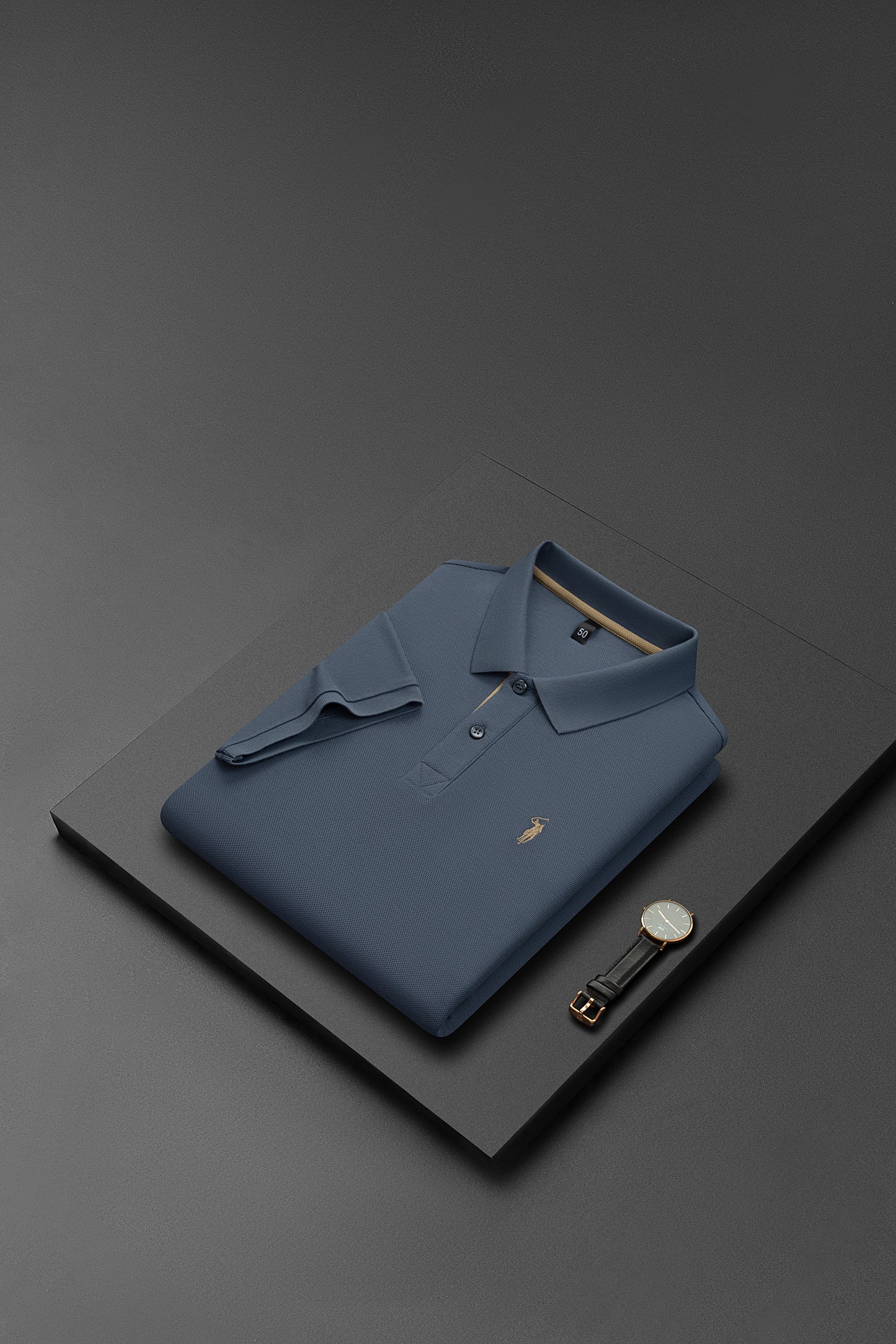 Men's Premium 220GSM Hexagonal Pearl Mercerized Cotton Polo Shirt Embroidered Summer Collection | 8561