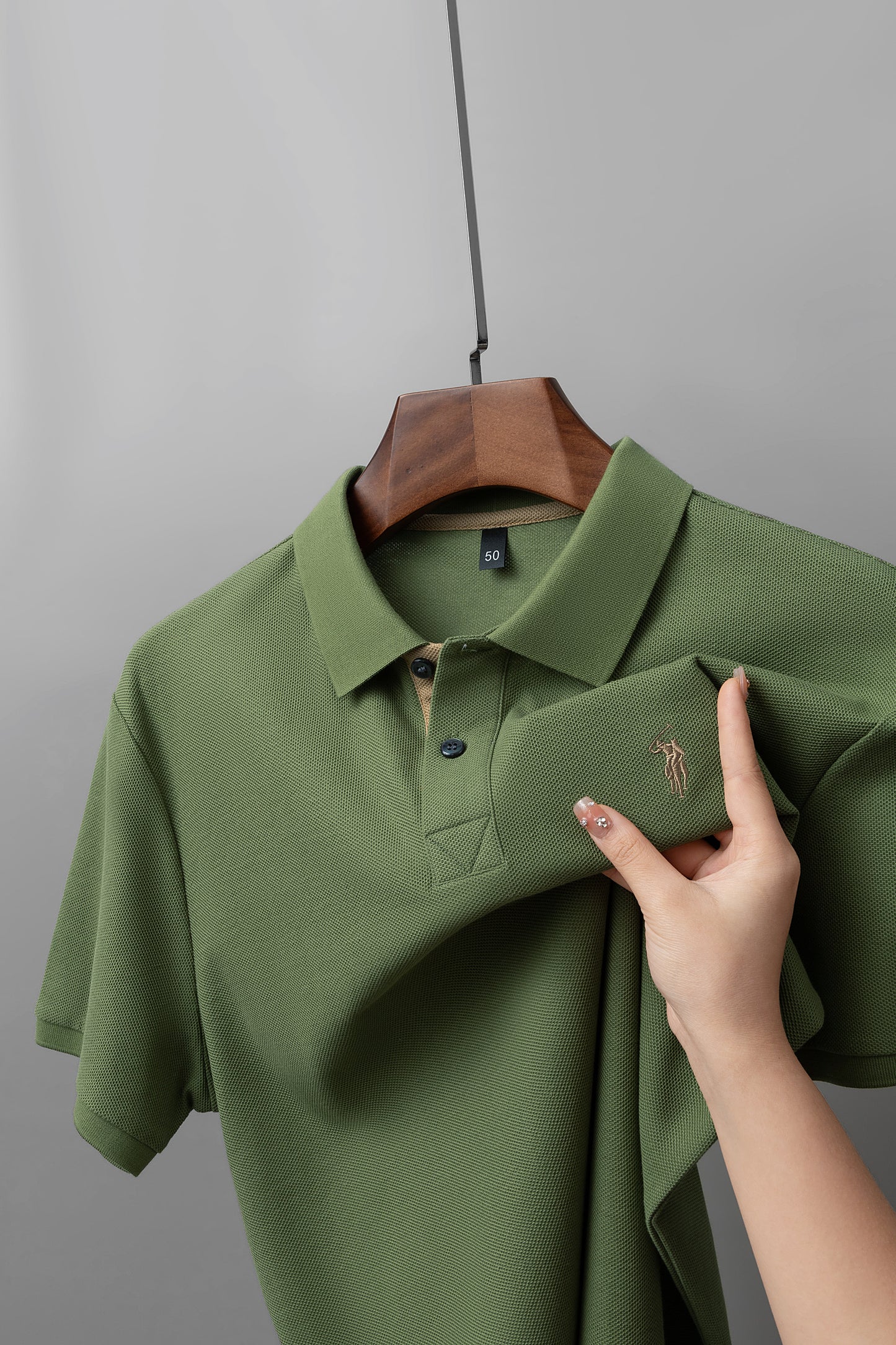 Men's Premium 220GSM Hexagonal Pearl Mercerized Cotton Polo Shirt Embroidered Summer Collection | 8561