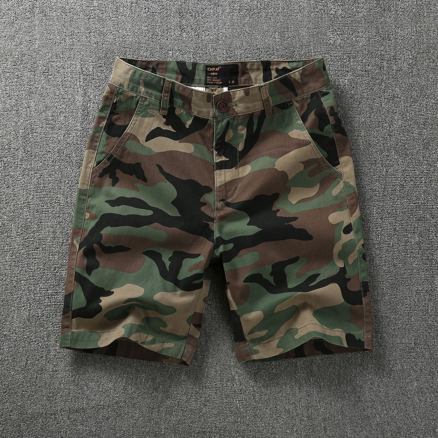 Men's Summer Camouflage American Casual Slim Fit Loose Cargo Shorts | 2301