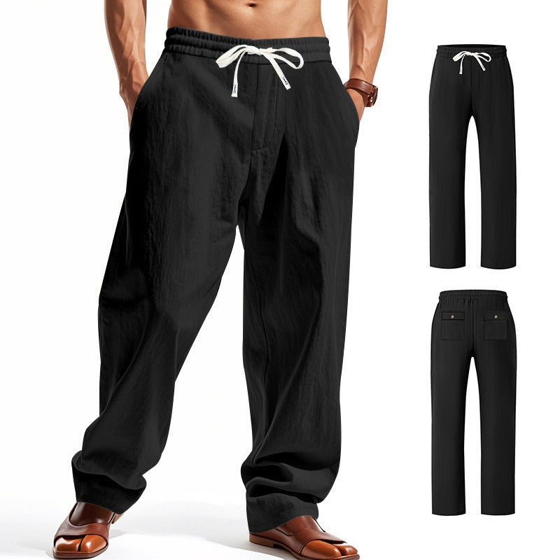 Men’s Relaxed Fit Linen Cargo Pants | Breathable Summer Wear Trousers | MGTZ-6