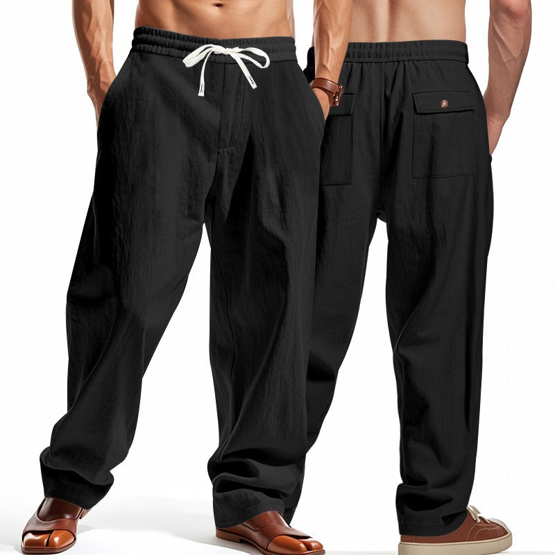 Men’s Relaxed Fit Linen Cargo Pants | Breathable Summer Wear Trousers | MGTZ-6
