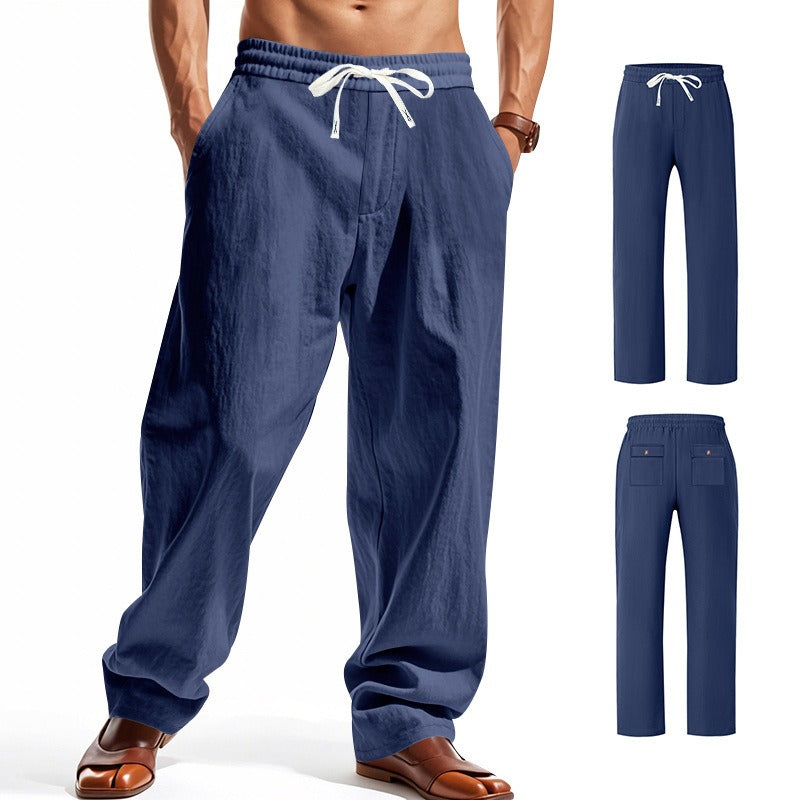 Men’s Relaxed Fit Linen Cargo Pants | Breathable Summer Wear Trousers | MGTZ-6