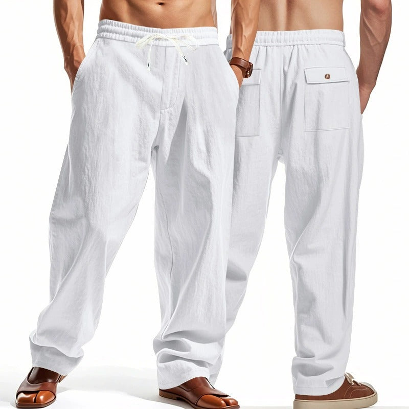 Men’s Relaxed Fit Linen Cargo Pants | Breathable Summer Wear Trousers | MGTZ-6