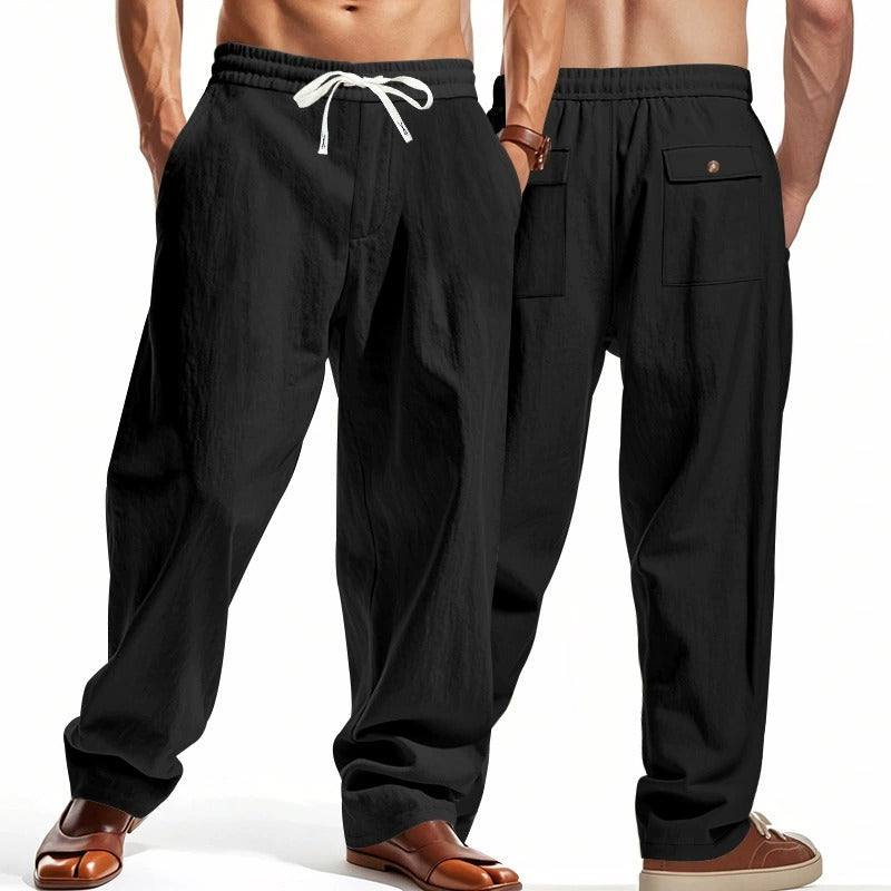 Men’s Relaxed Fit Linen Cargo Pants | Breathable Summer Wear Trousers | MGTZ-6