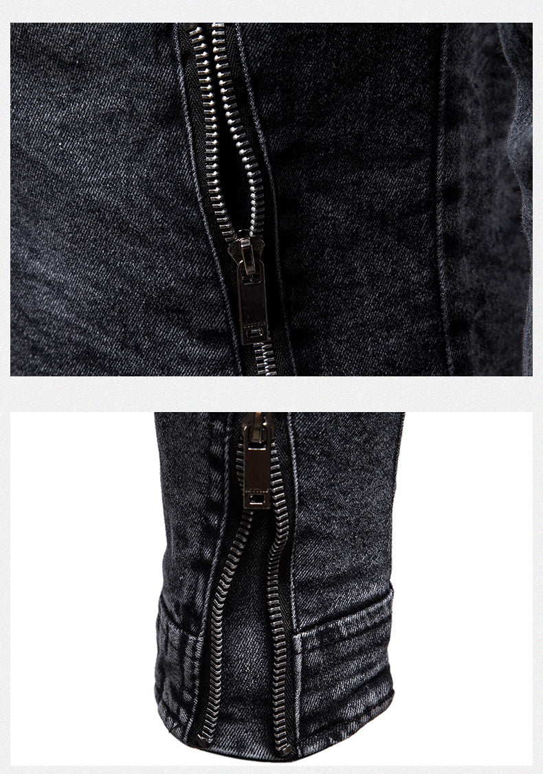 Giacche in denim vintage da uomo slim fit tinta unita | JK88