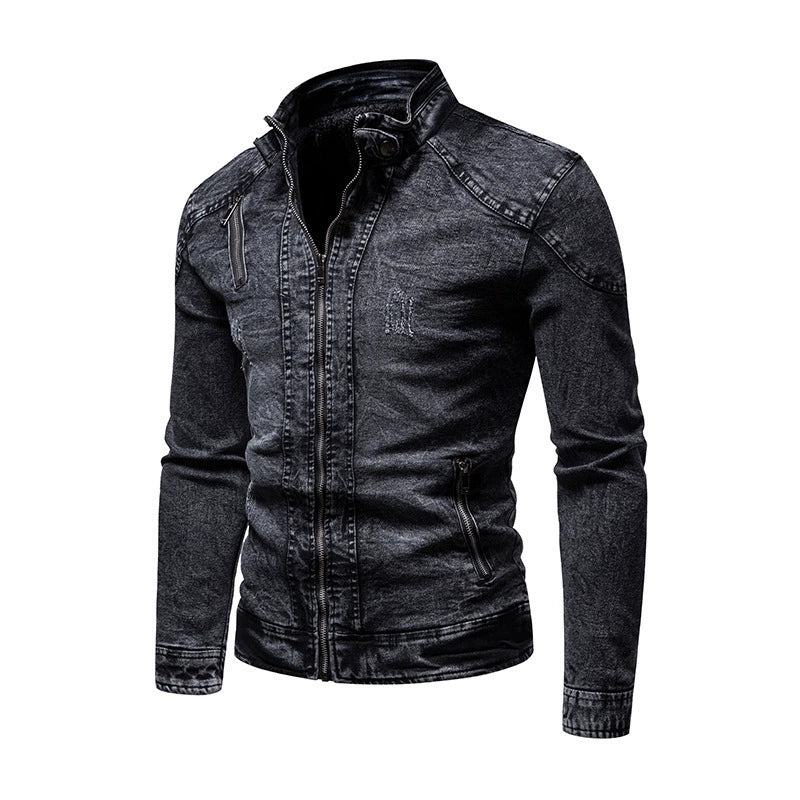 Giacche in denim vintage da uomo slim fit tinta unita | JK88